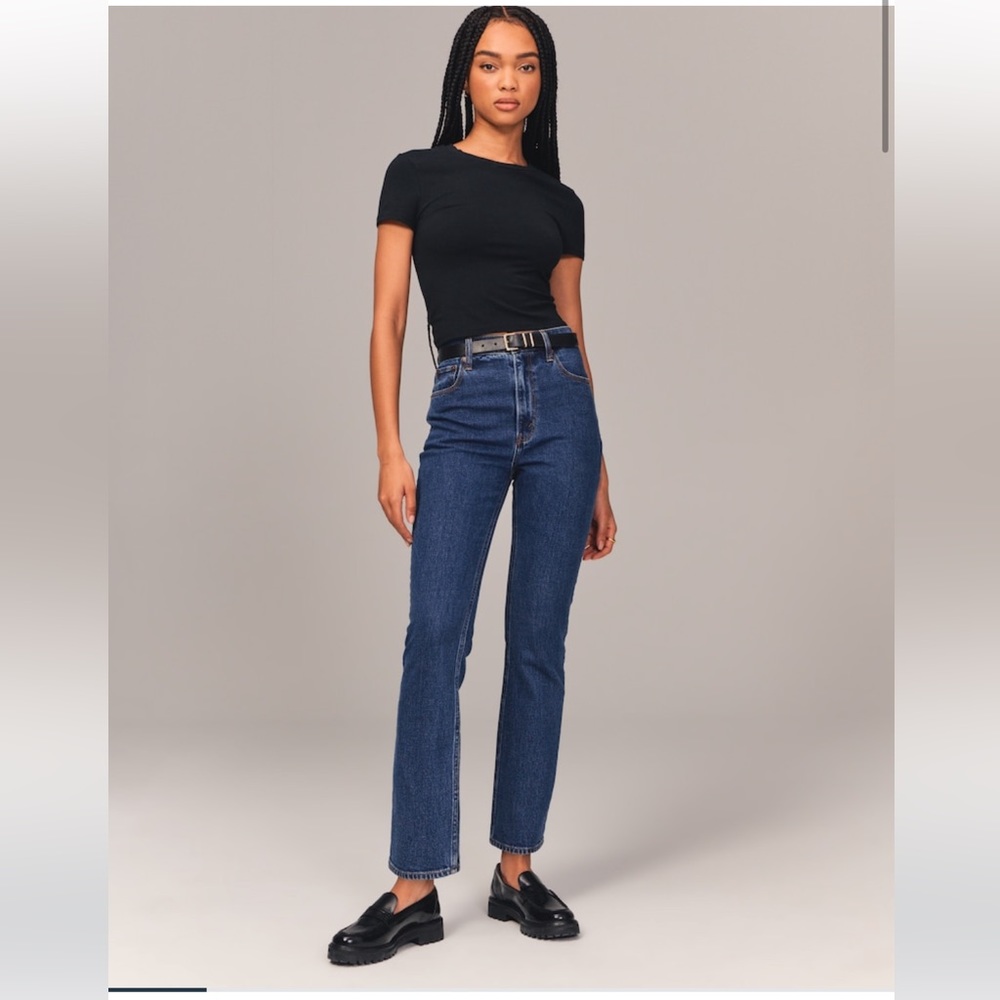 Ultra high rise ankle straight jeans size 25 Abercrombie